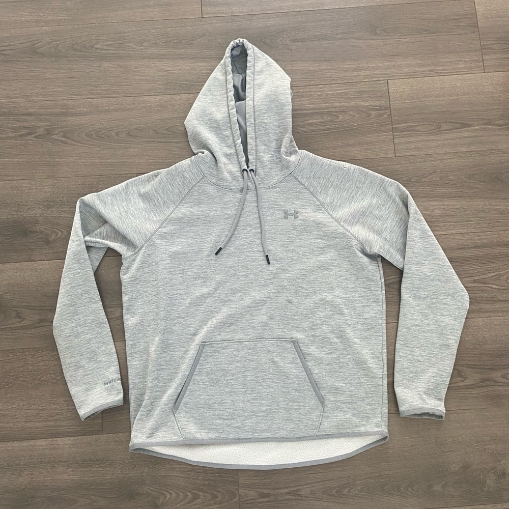 Grey under armour hoodie, size L